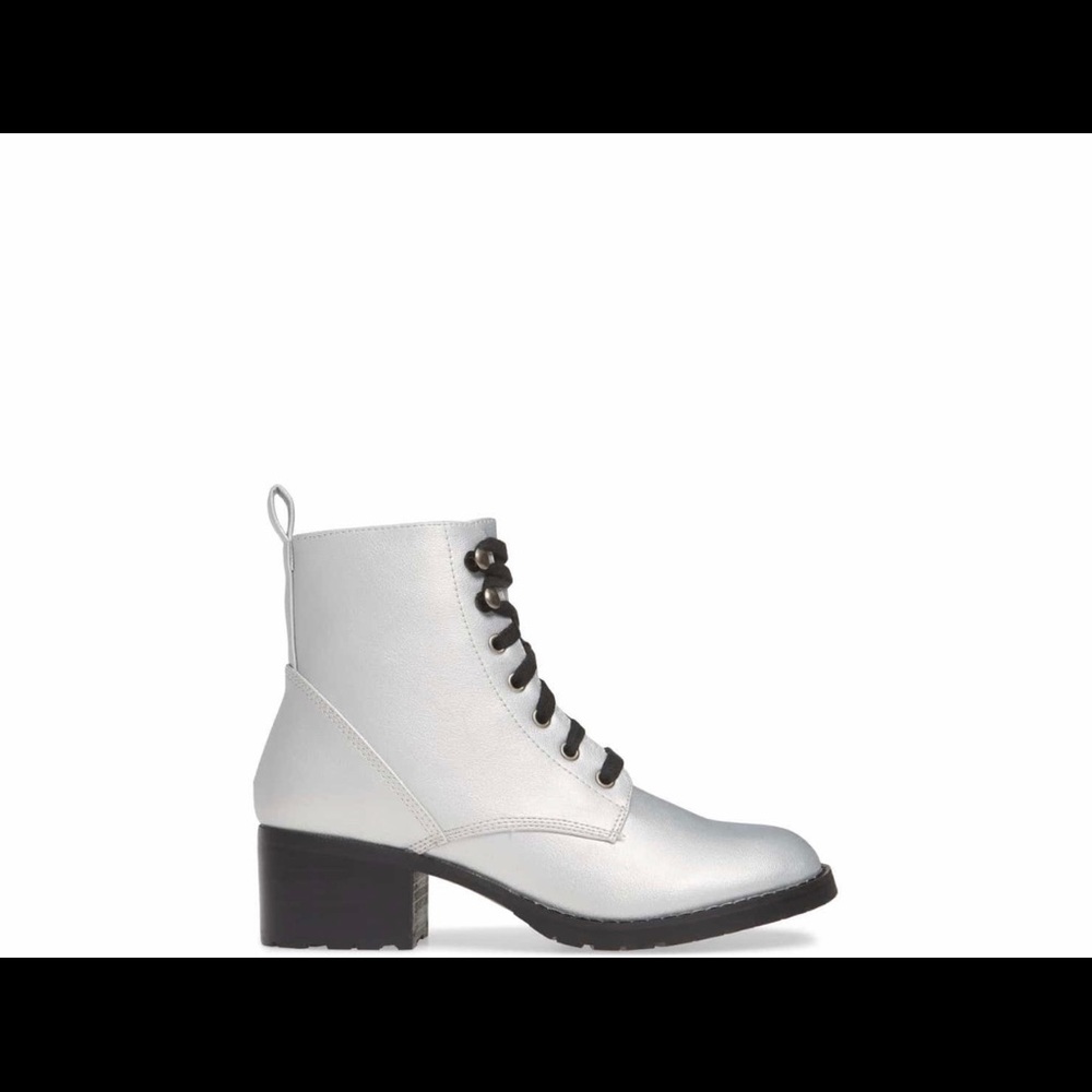 Silver Lace Up Boot - Picture 7 of 8